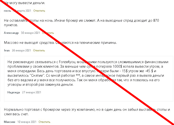 Отзывы forex4you